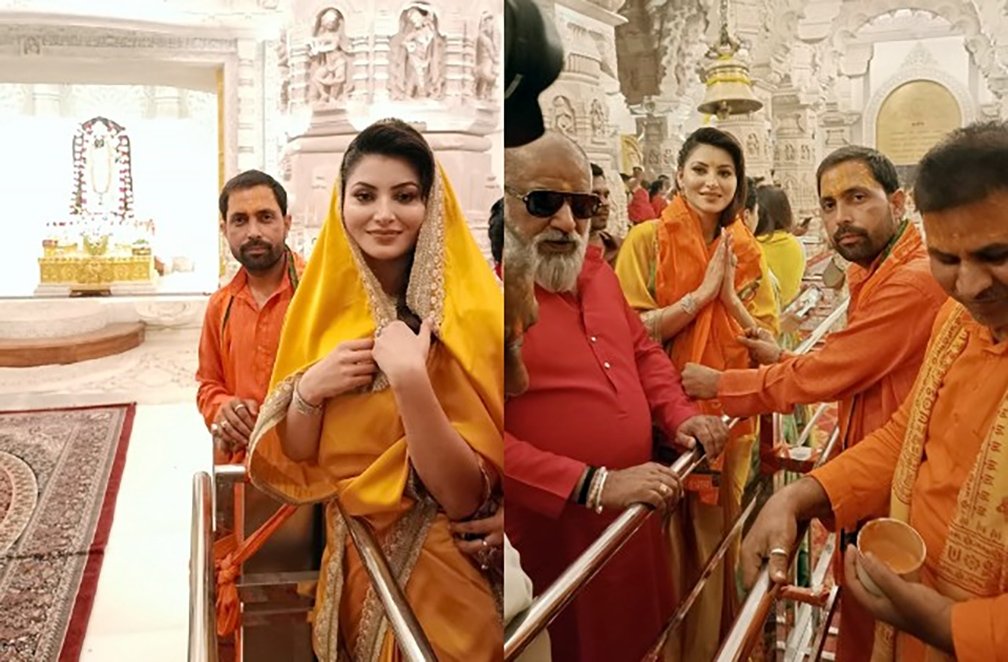 उर्वशी रौतेला पहुंची मंदिर
